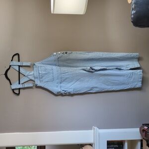 Denim Straight Leg Overalls - Rail Stripe